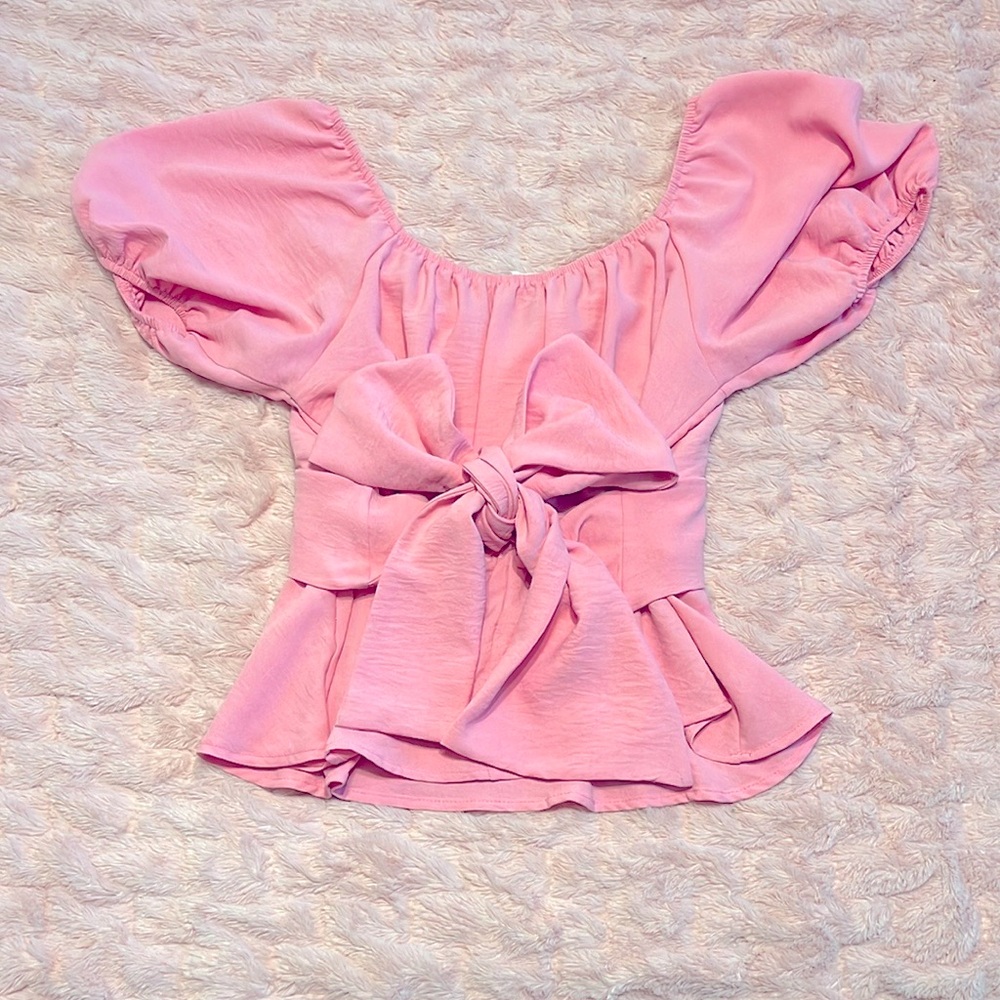 Pink Puff Sleeve Top